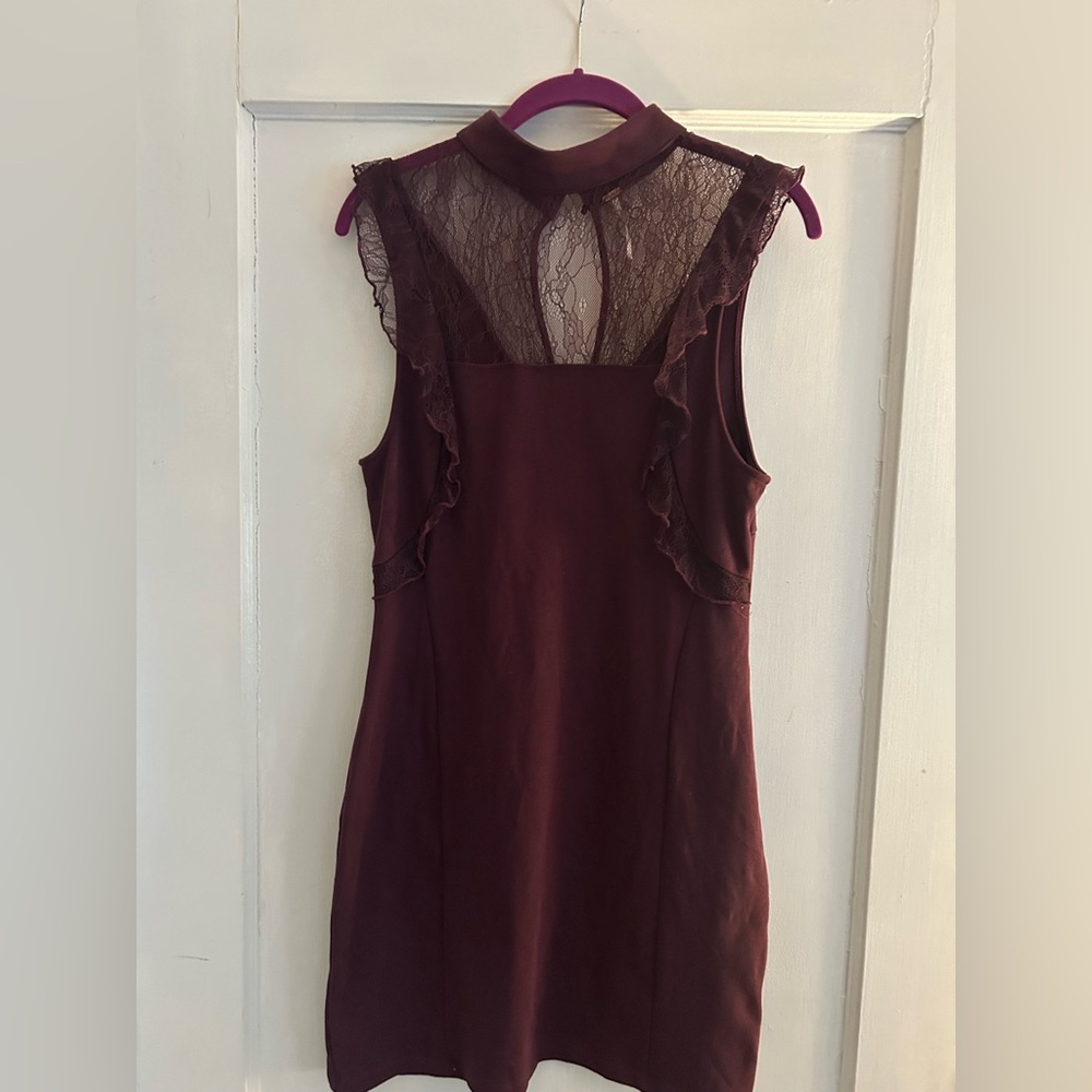 Free People Deep Red Lace Dress